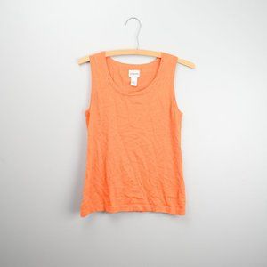 Chico's Sz 0 - Orange Scoop Neck Sweater Tank